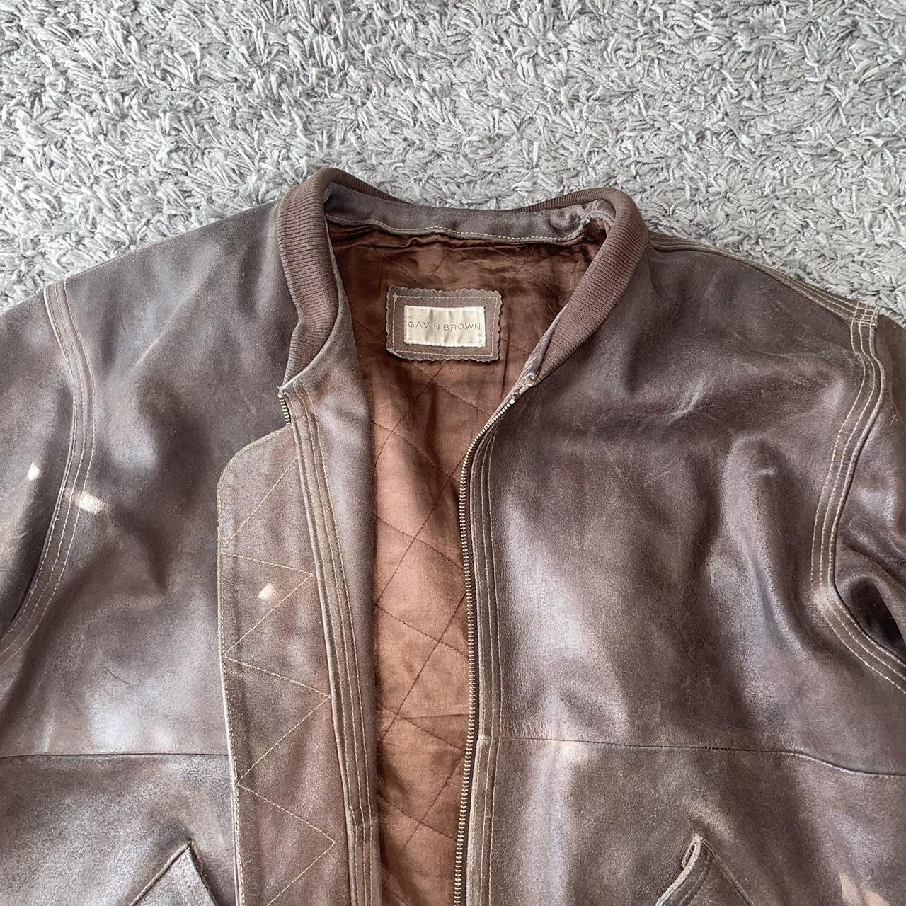 Gavin Brown Vintage Leather Jacket Thrifted from a... - Depop