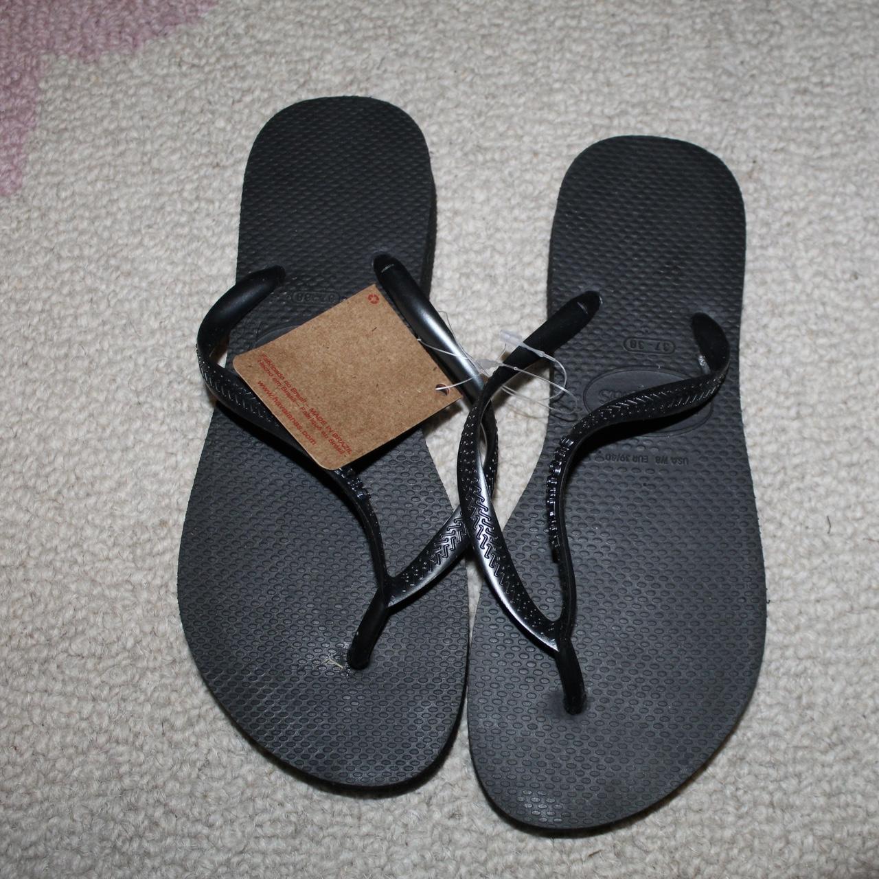 Havaianas Black Flip Flops Never Warn With Tags And - Depop