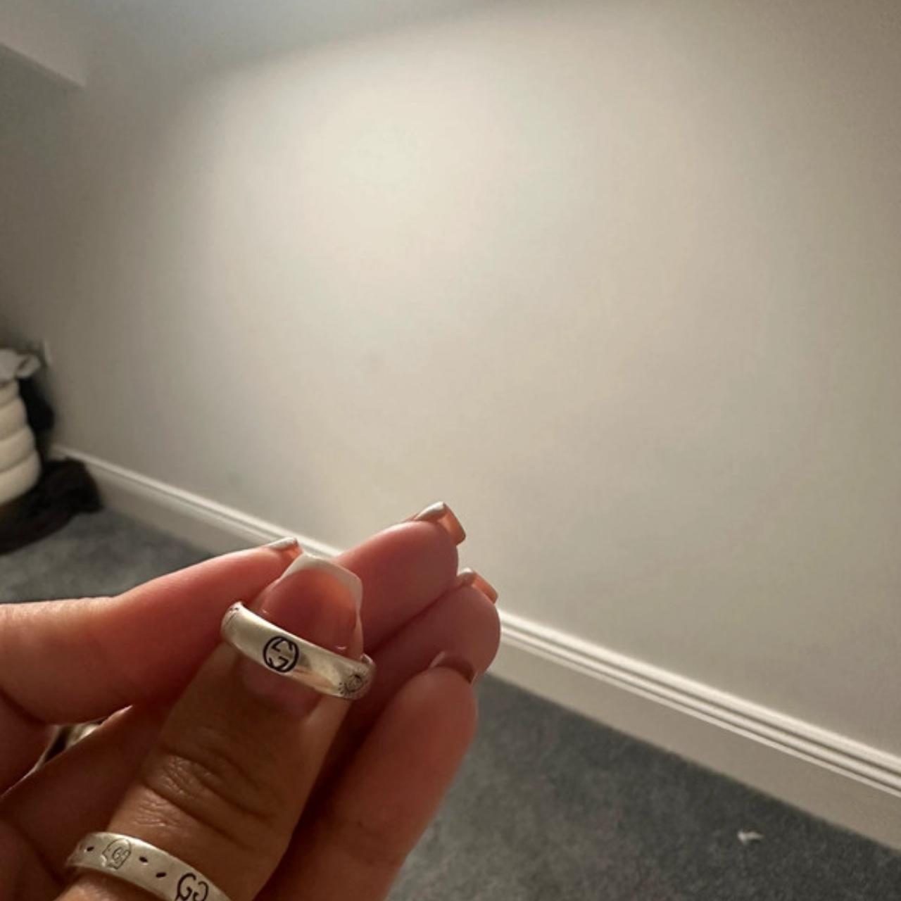 Silver Blind Gucci Blind For Love Ring On Hand Gucci Blind For