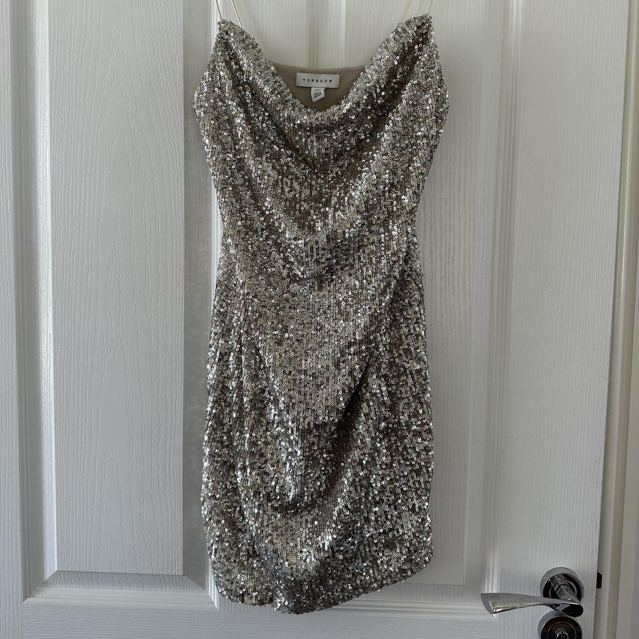 Topshop silver hot sale sequin dress