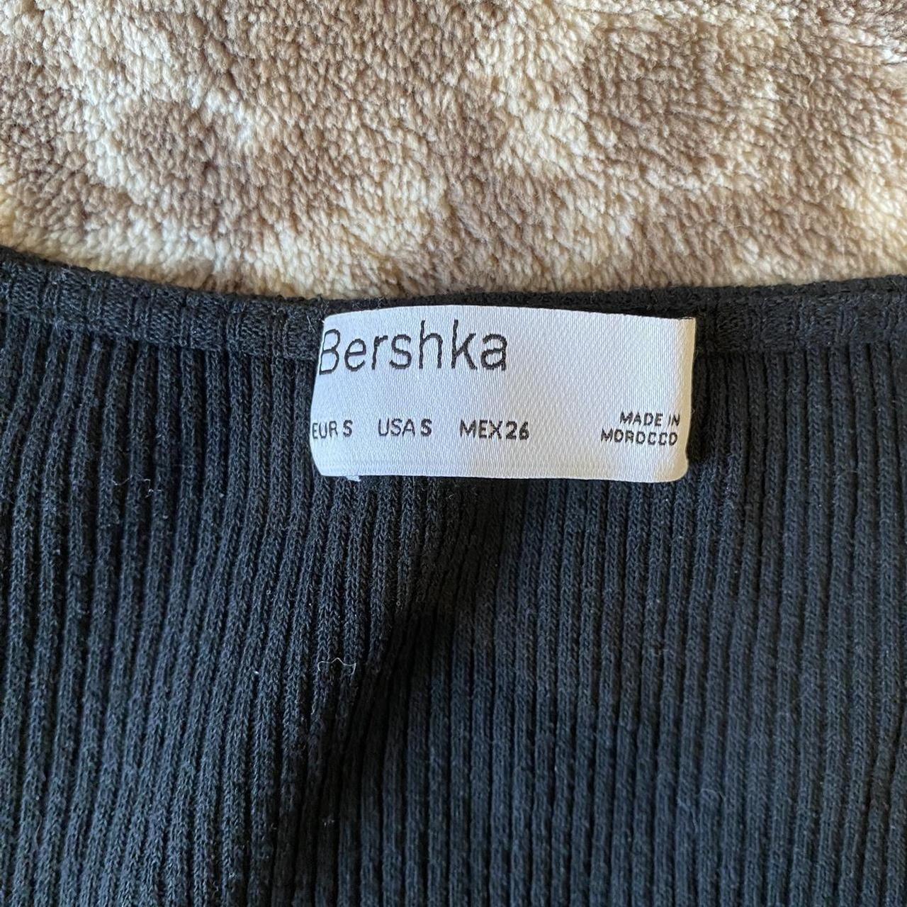 Bershka black tie up top size S on label but would... - Depop