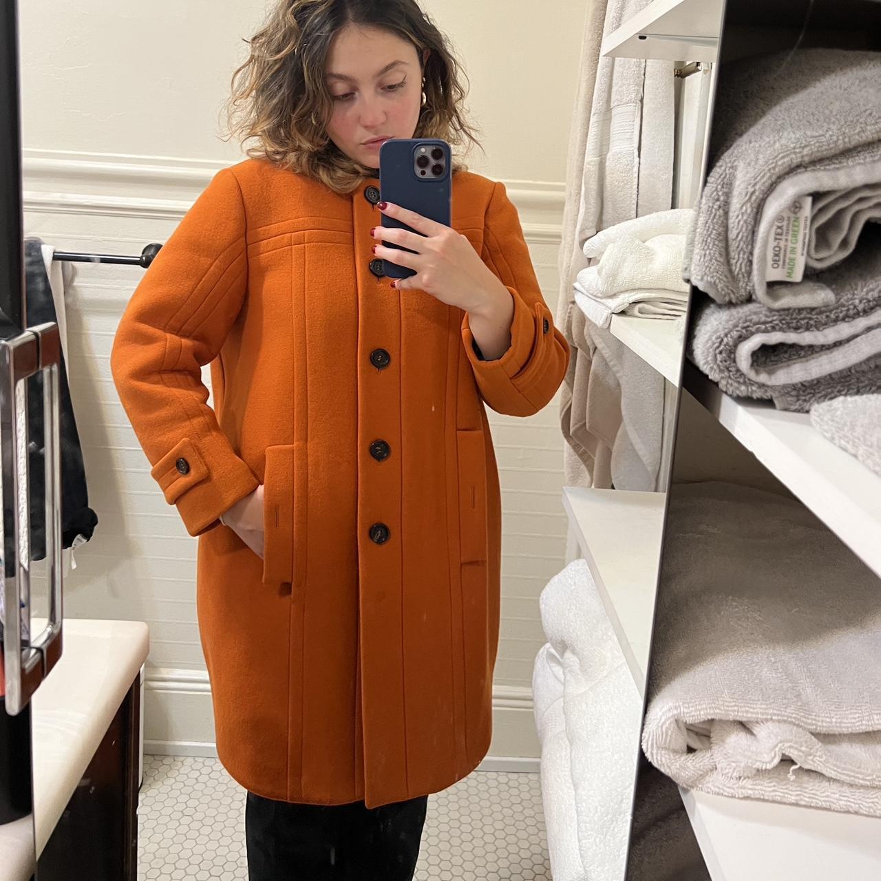 Orange on sale burberry coat