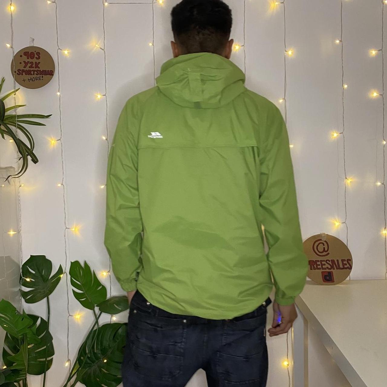 Green trespass rain coat Trespass train jacket... Depop