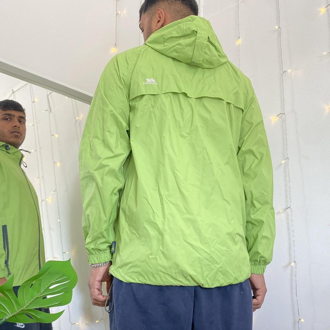 Green trespass rain coat Trespass train jacket... Depop