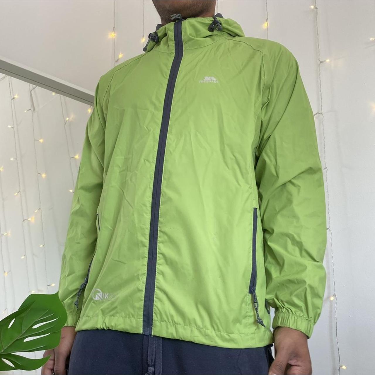 Green trespass rain coat Trespass train jacket... - Depop