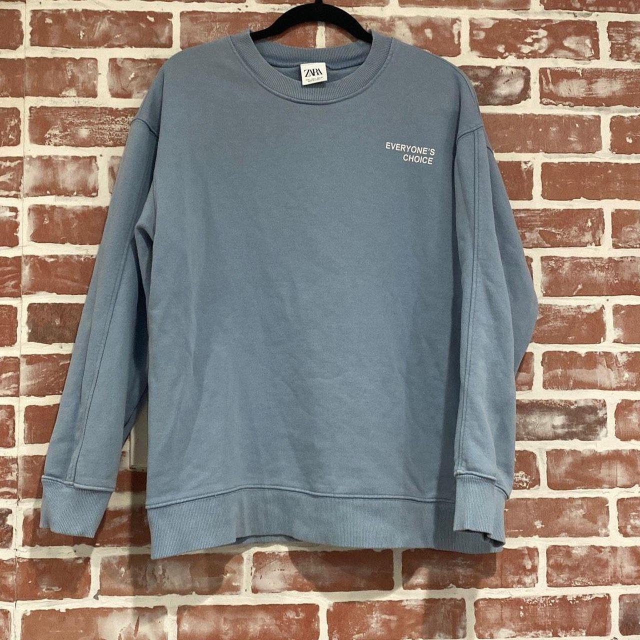 Zara Men's Blue Sweatshirt Depop