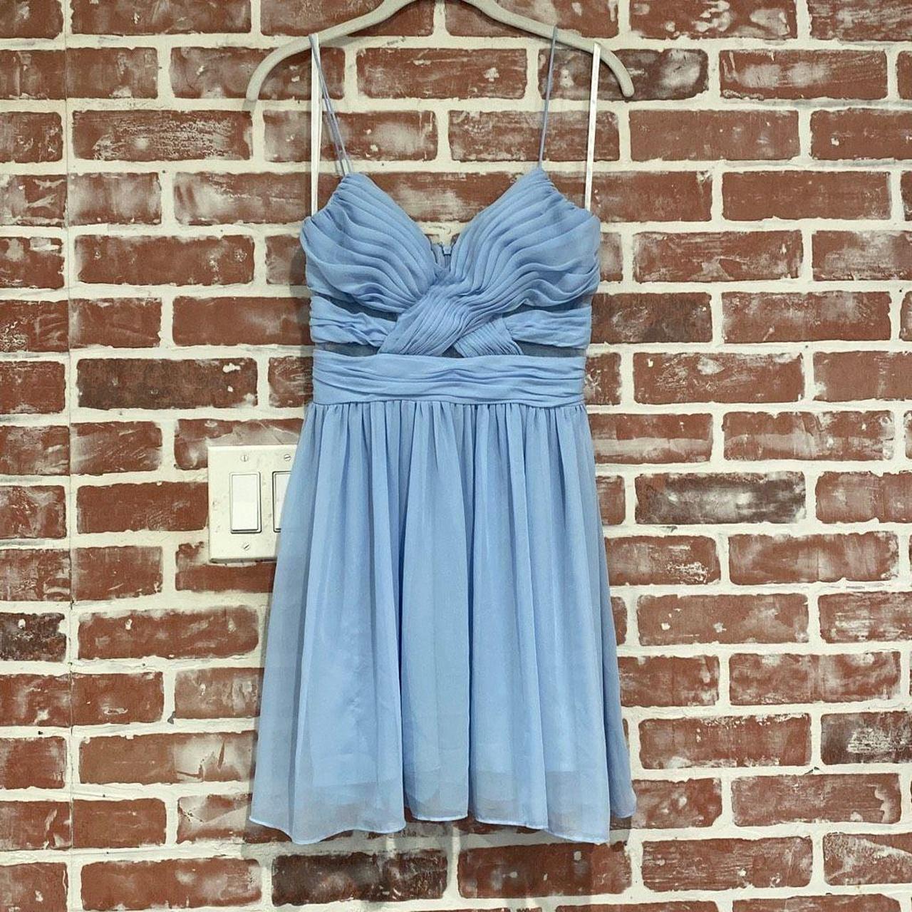 Hailey Logan By Adrianna Papell Baby Blue Pleated Depop