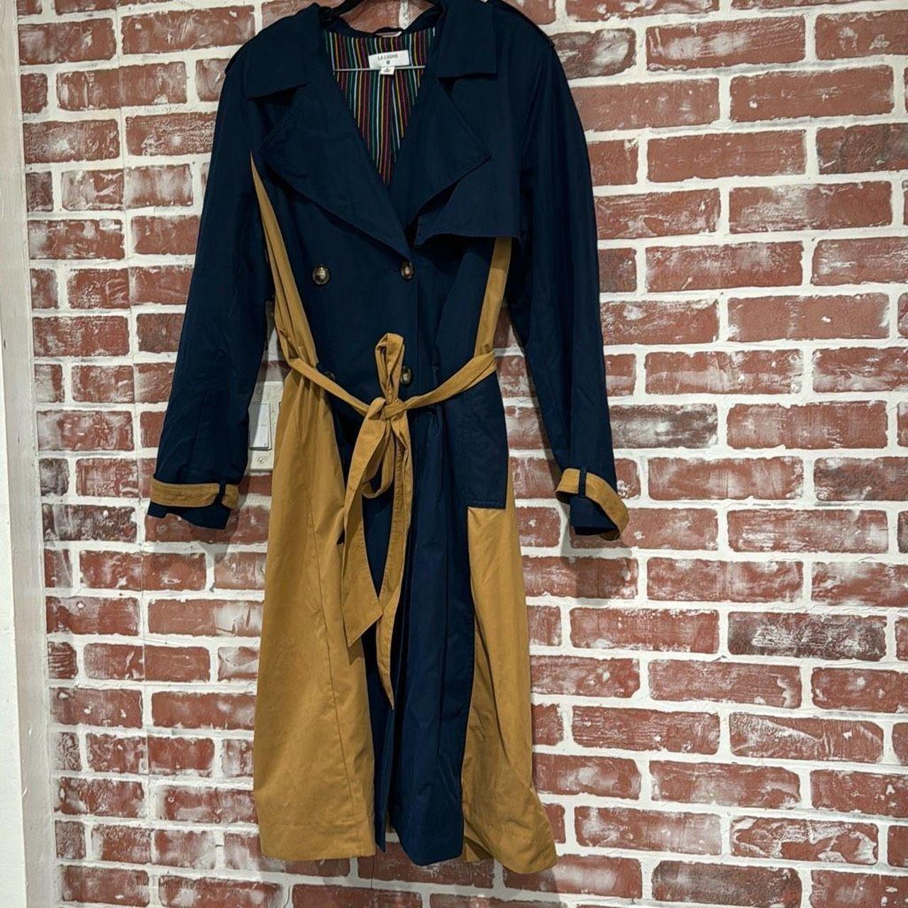 Women's Side Stripe Trench Coat - La Ligne deals x Target Navy/Tan XL