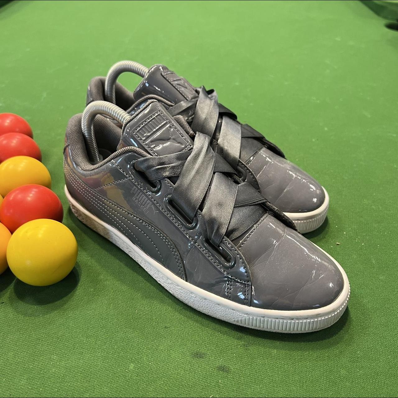 Puma basket heart patent grey best sale