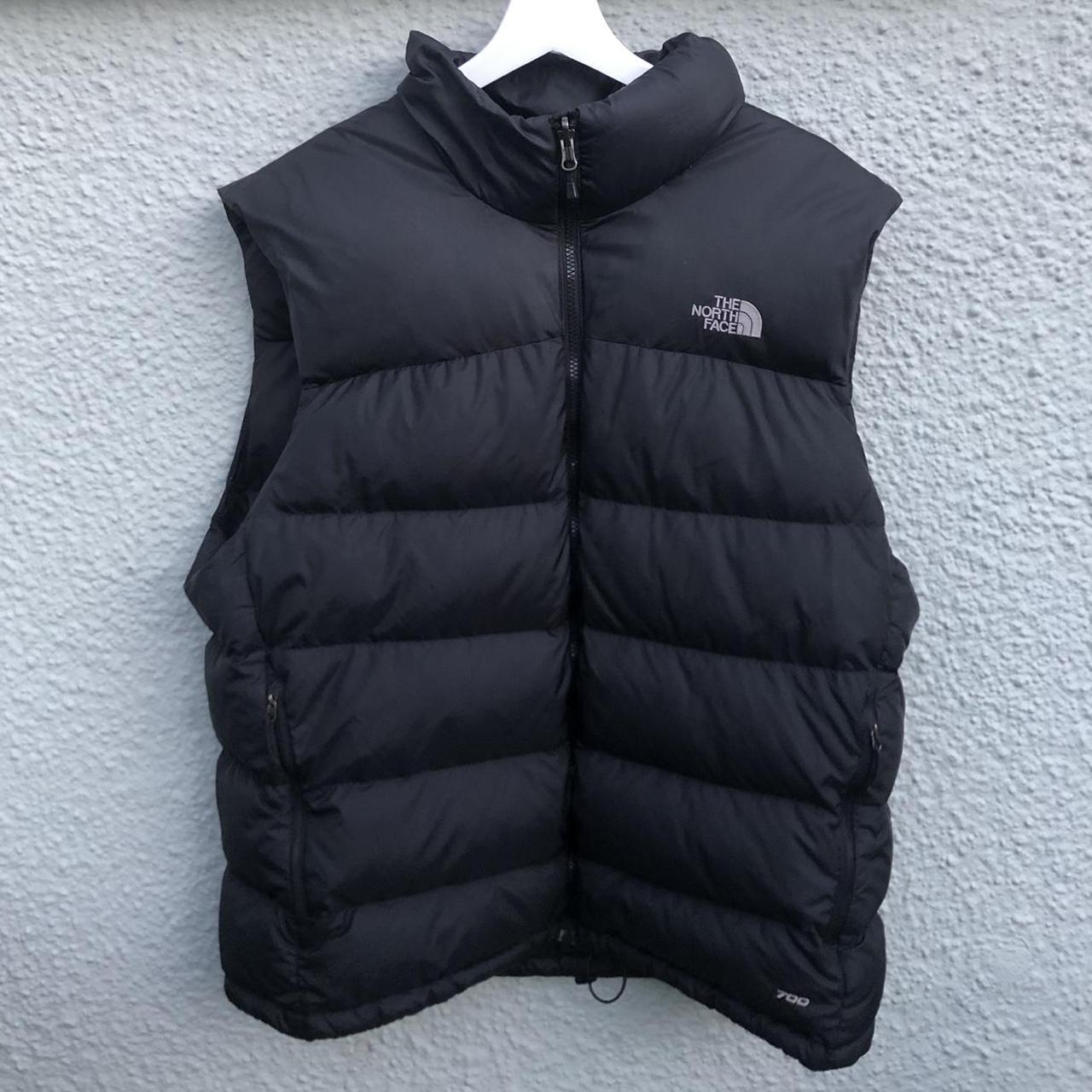 Black The North Face Puffer Gilet 700 two small... - Depop