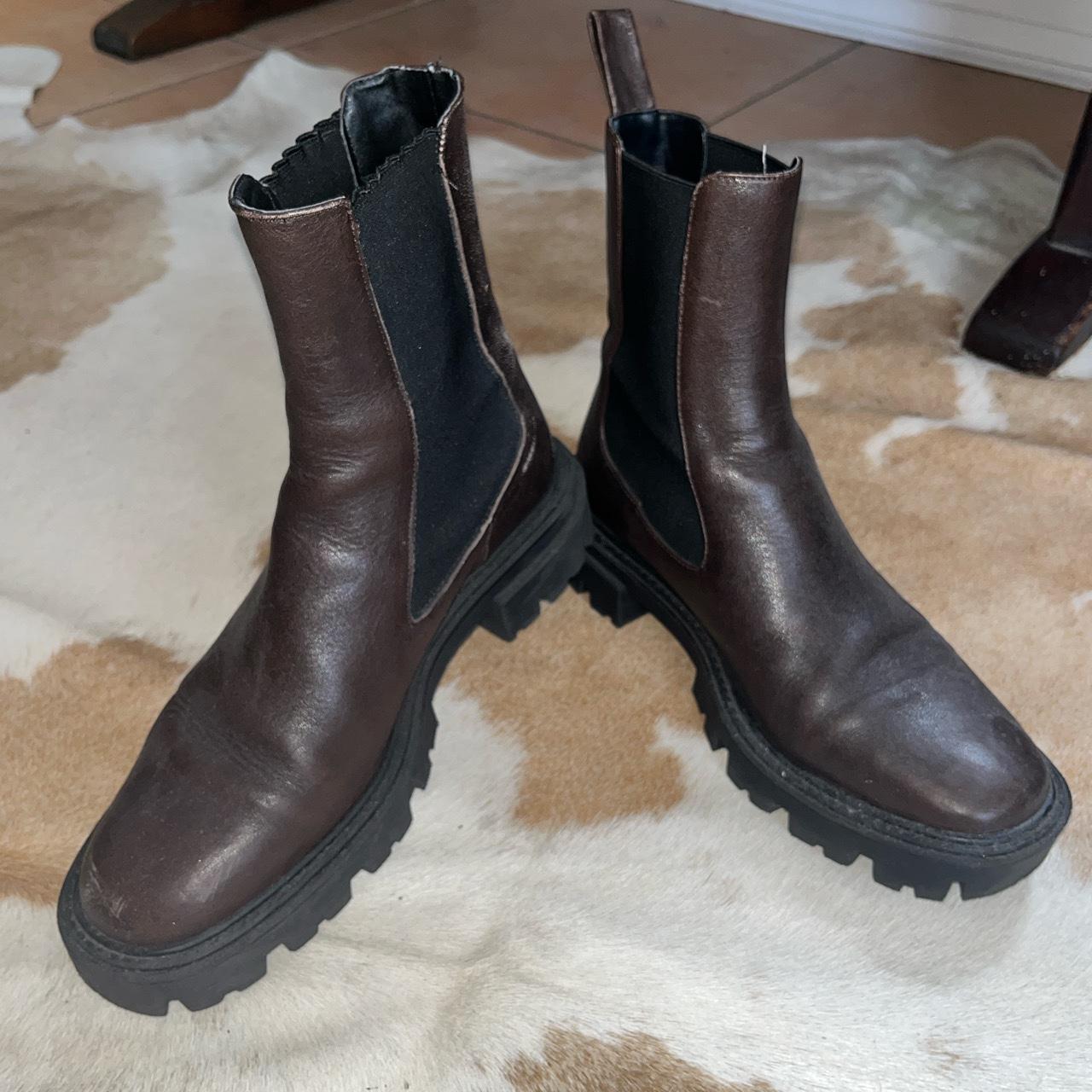 zara brown chelsea boots