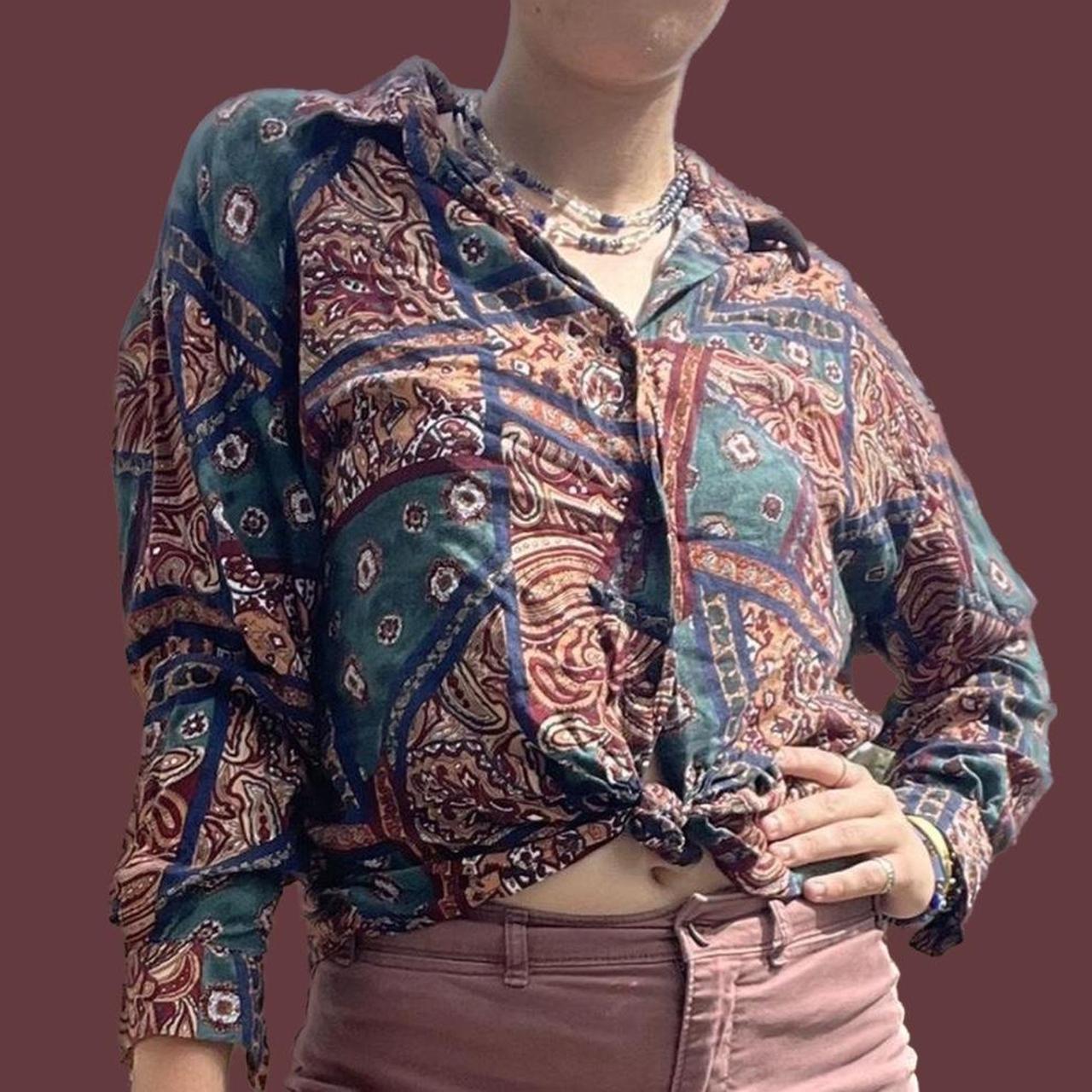 Basic Editions Women's Blouse - Multi - M – Vinta… - image 1