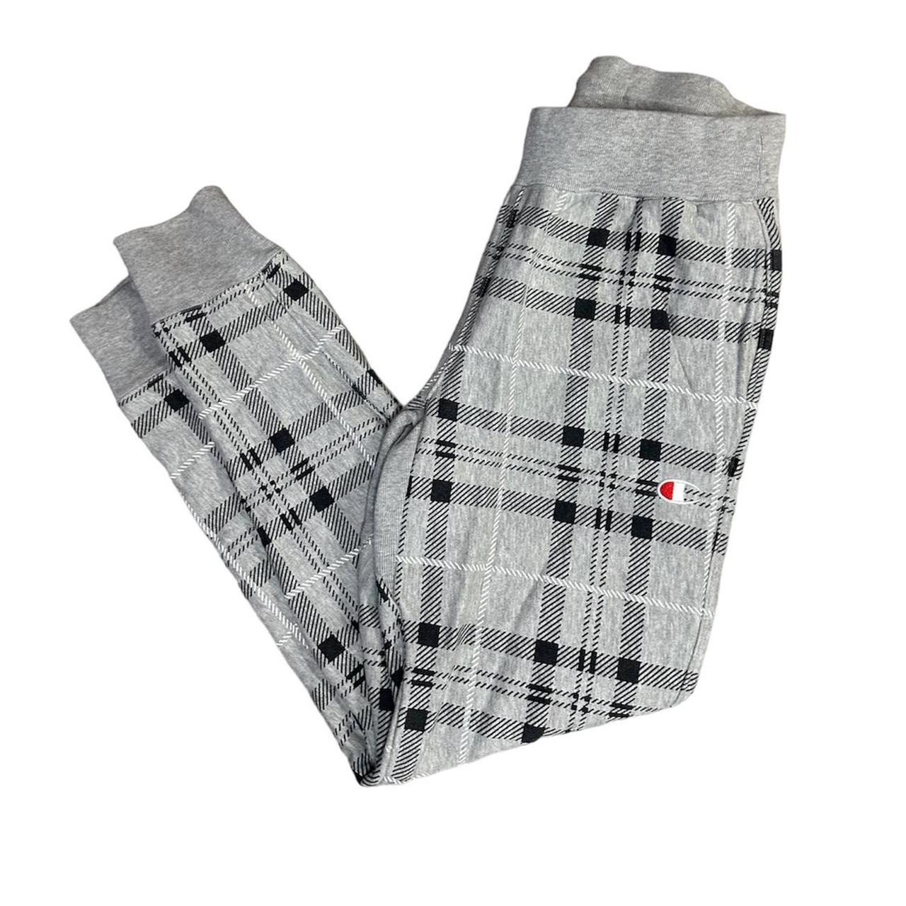 Plaid Champion Reverse Weave joggers Men s small