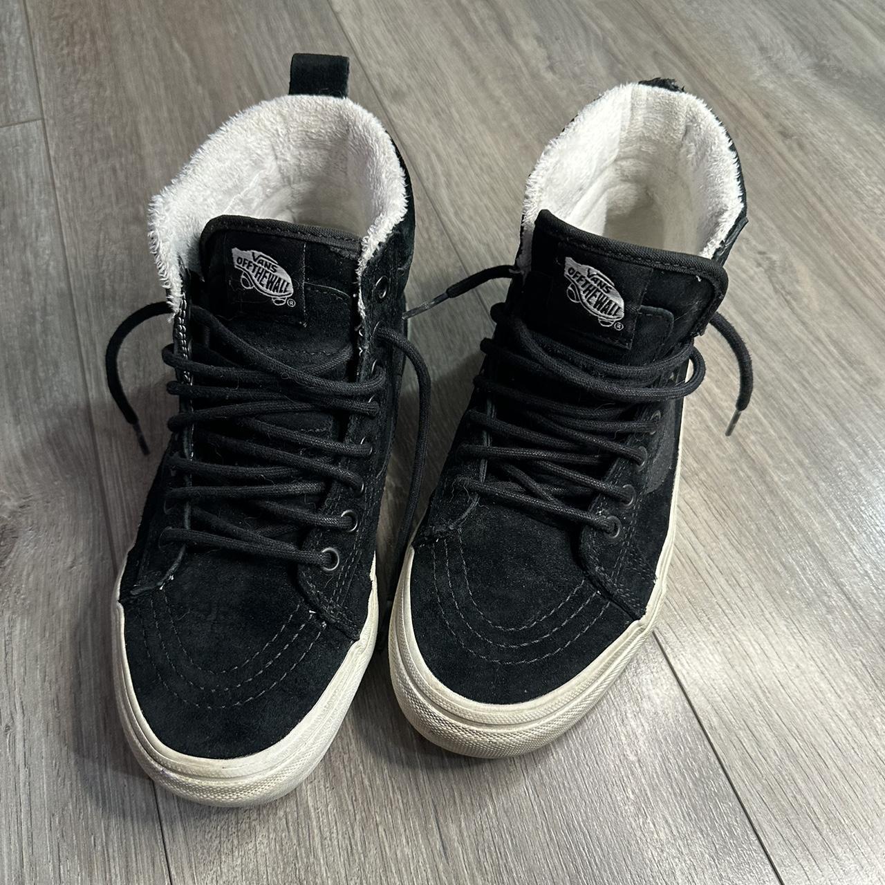Black hightop fuzzy vans Sk8 hi MTE 3M Scotchgard. Depop