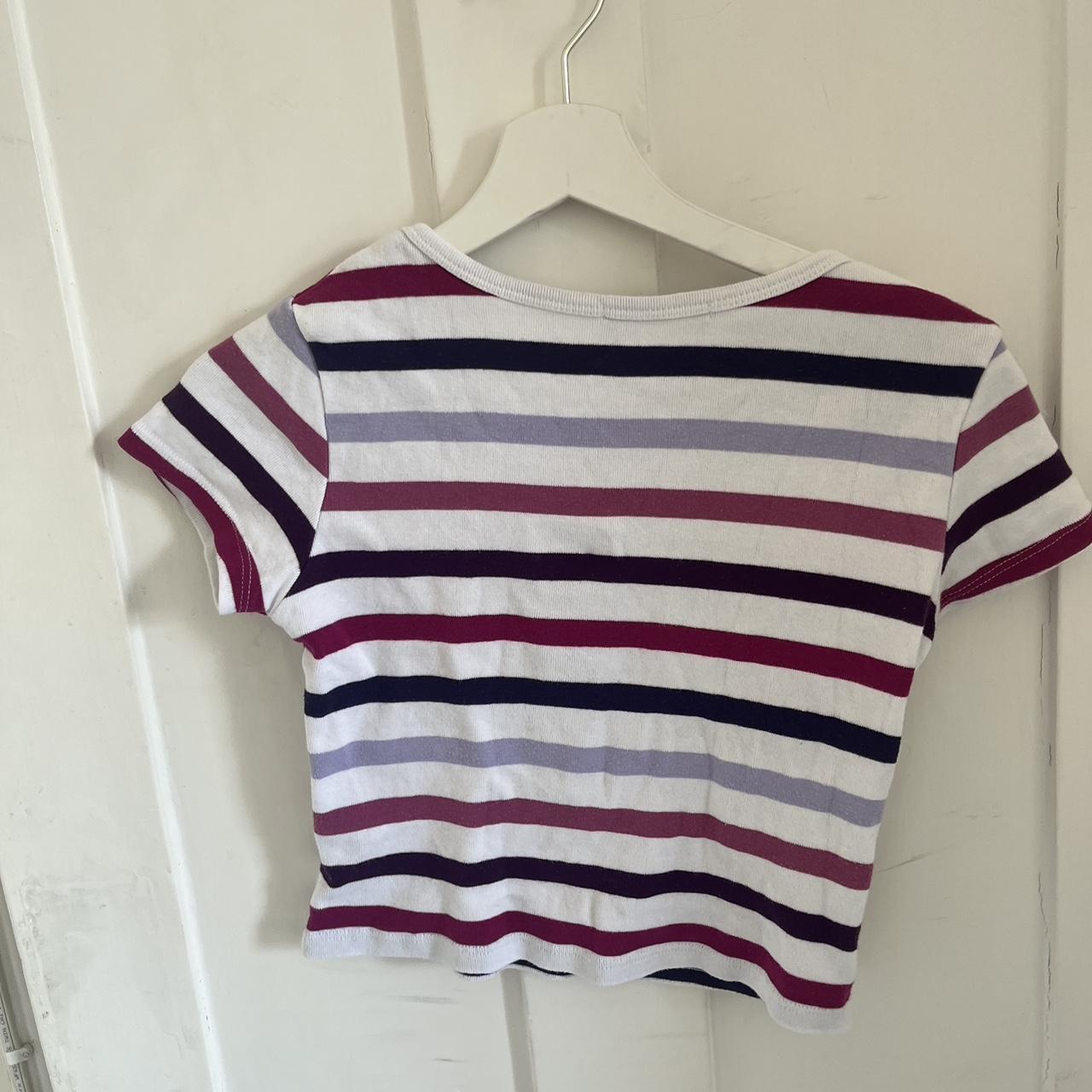 Sexy and cute Brandy melville cropped stripy tee.... - Depop