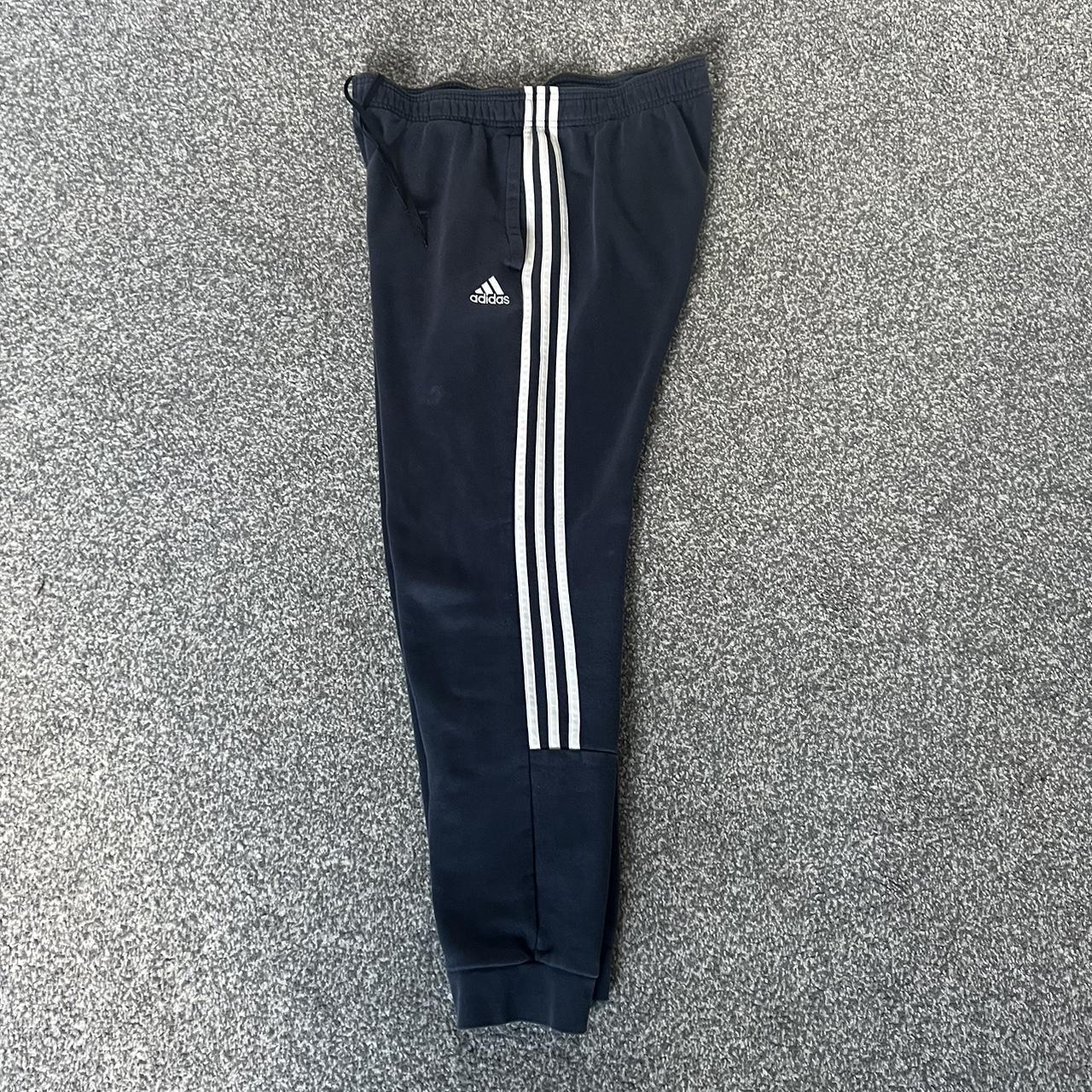 ADIDAS JOGGERS Navy adidas joggers with a white... - Depop