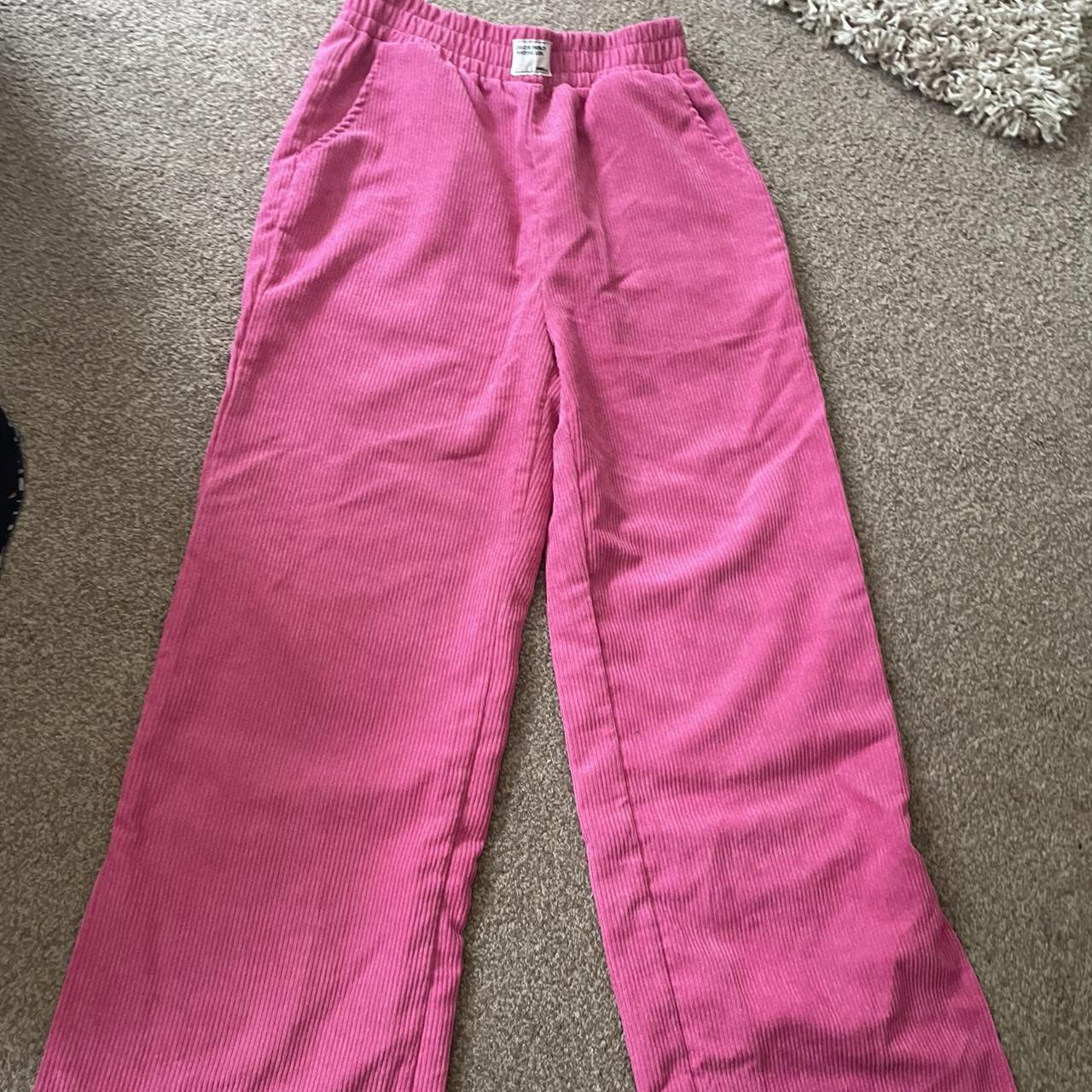 Shein pink corduroy flares- never worn so perfect... - Depop