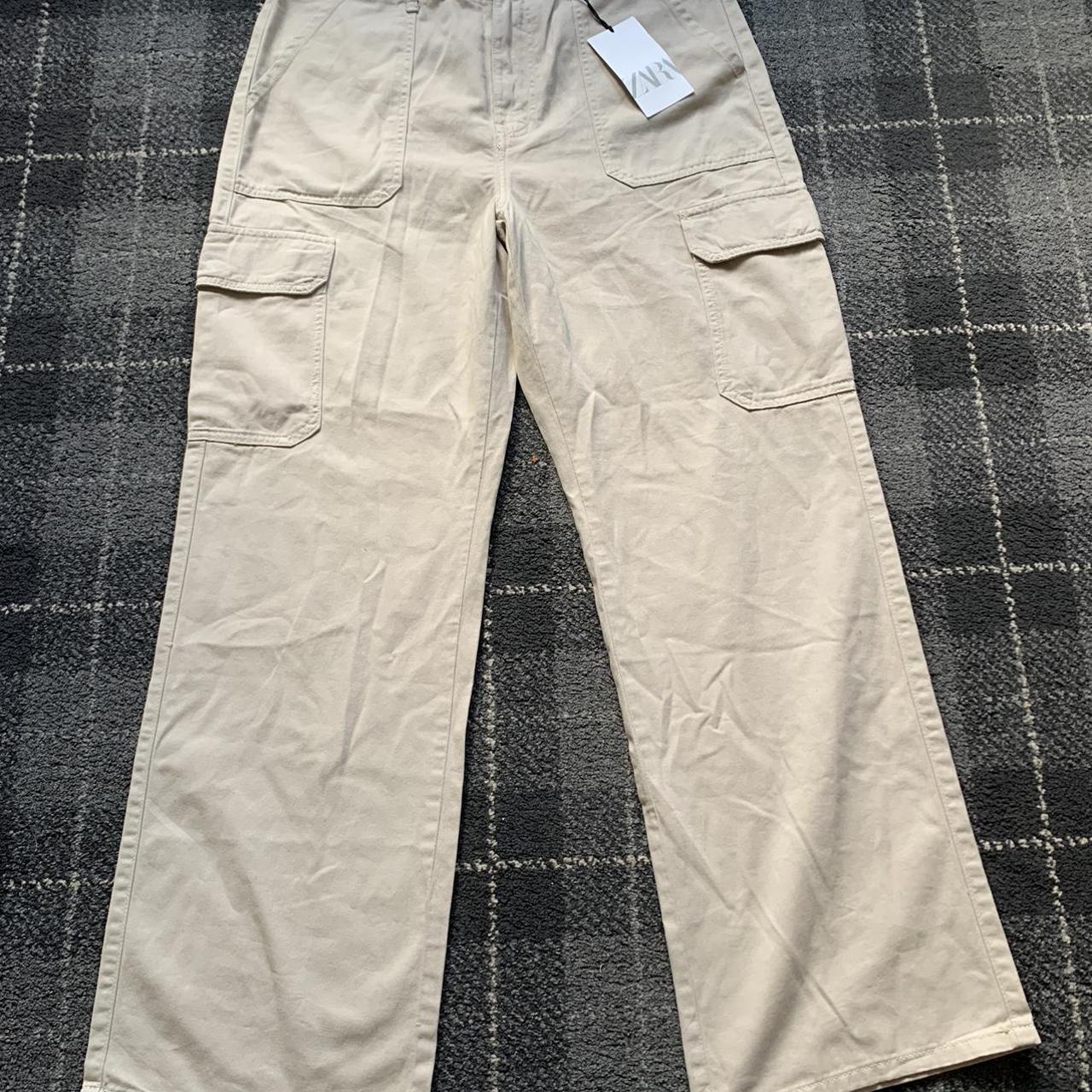Zara Women s Cream Trousers Depop zara-women-s-cream-trousers-depop