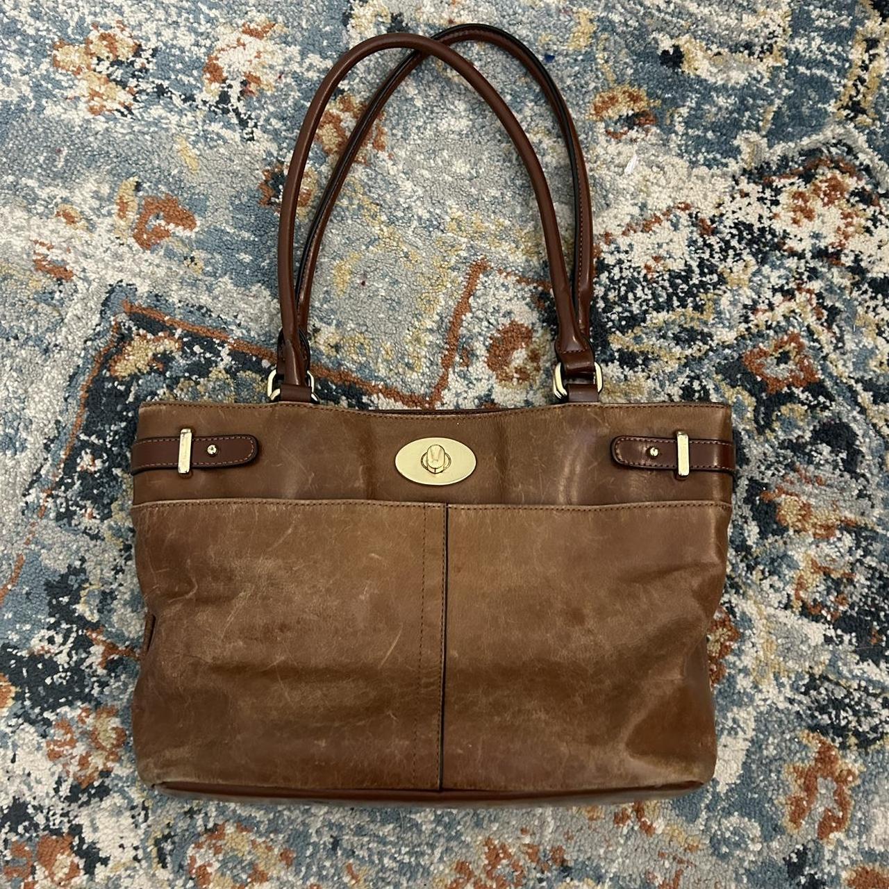 Genuine Bloomingdales medium Brown bag. Leather - Depop