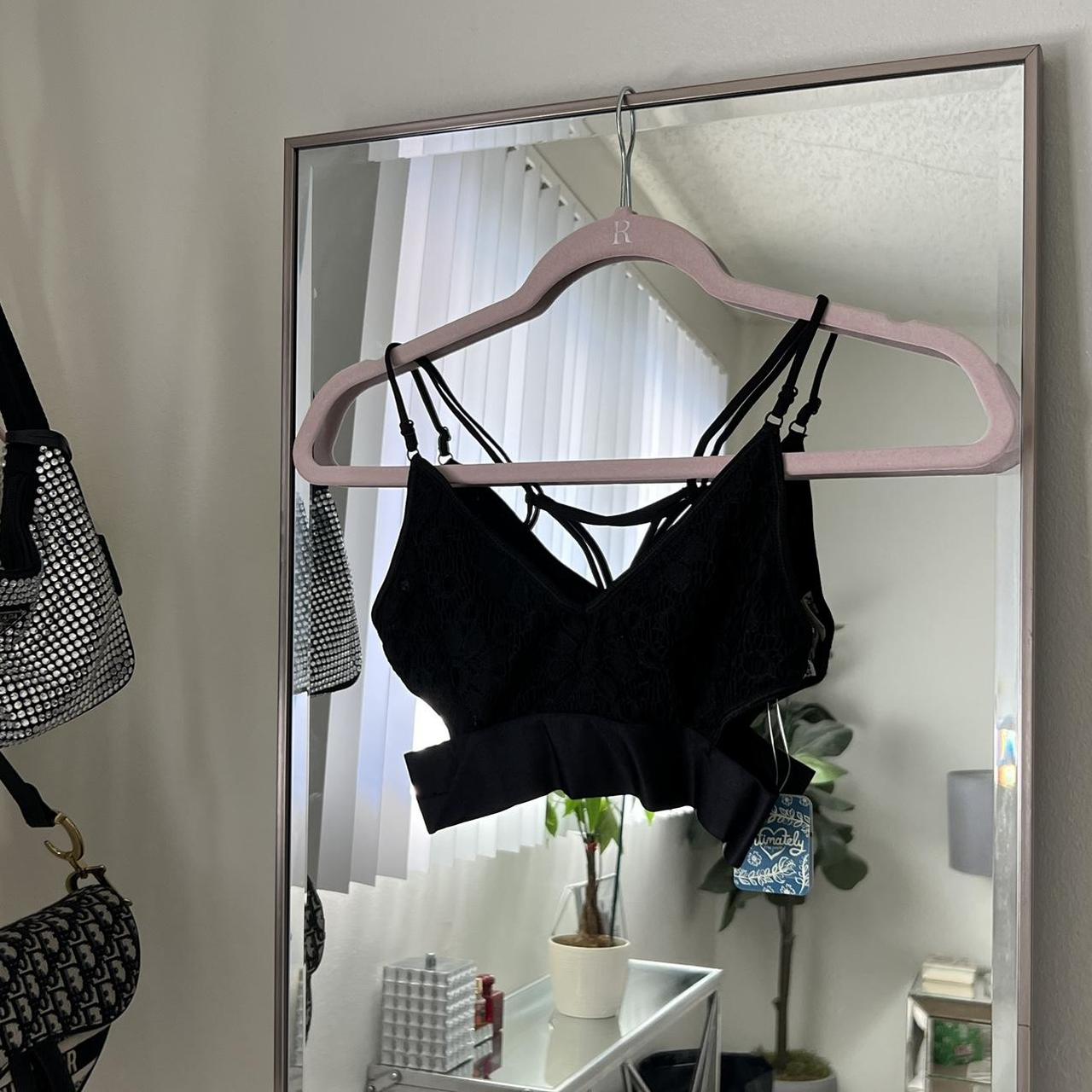 free people bralette! brand new with tags black - Depop