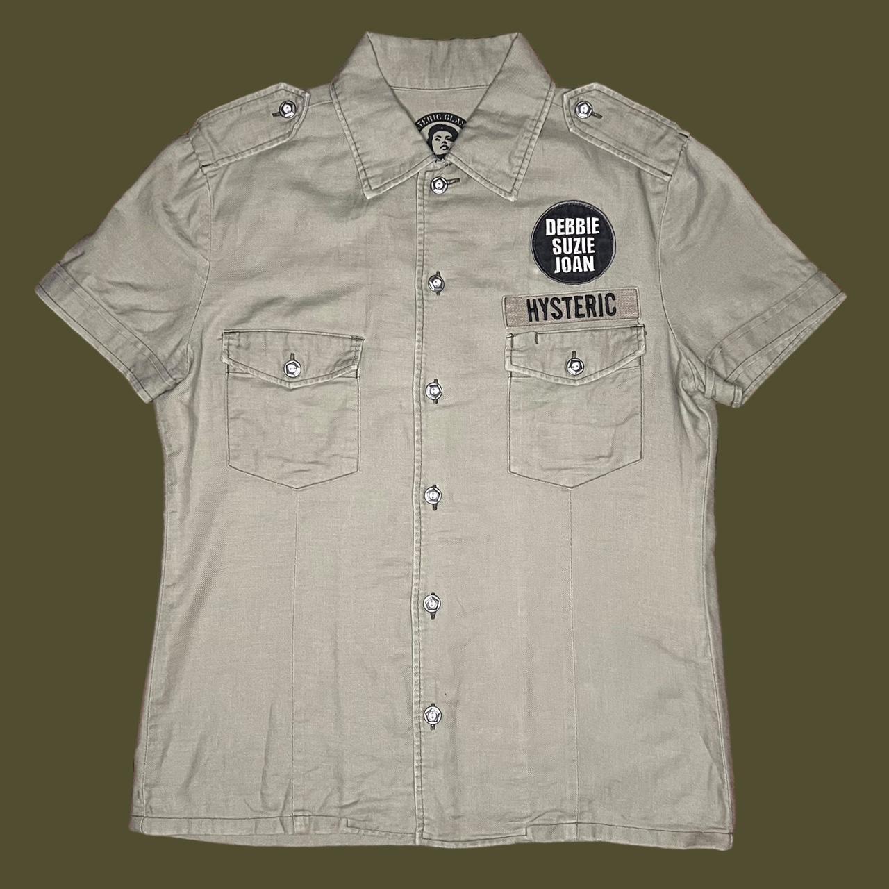 Hysteric Glamour Military Button Up Shirt - Super | Depop