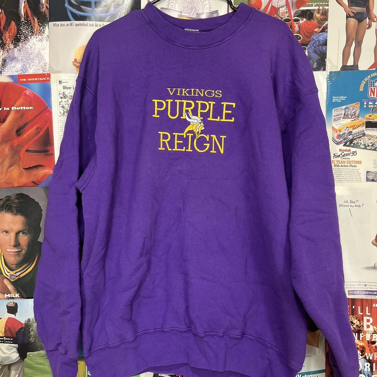 Fruit of the Loom, Shirts, Vintage Nfl Minnesota Vikings Football  Sweatshirt Retro Fruit Of The Loom