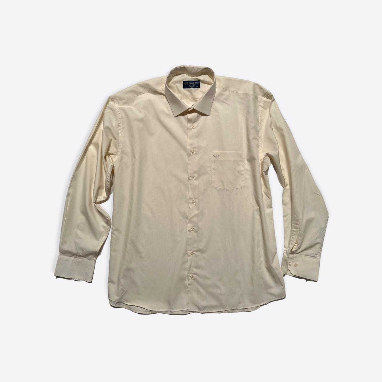 Armani Men's Cream Shirt | Depop