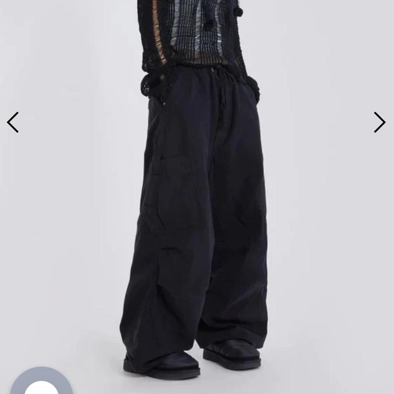 jaded london black cargo parachute pants! 🖤 brand... Depop