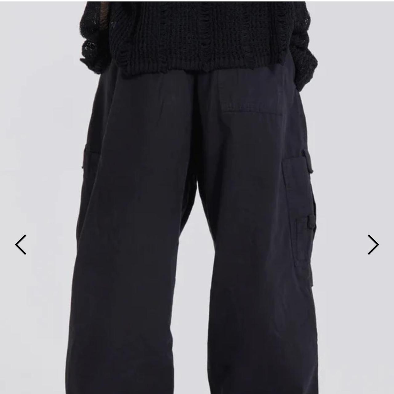 jaded london black cargo parachute pants! 🖤 brand... Depop