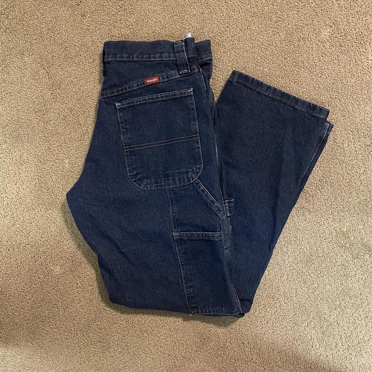 WRANGLER CARGO JEANS Super cute dark wash wrangler... - Depop