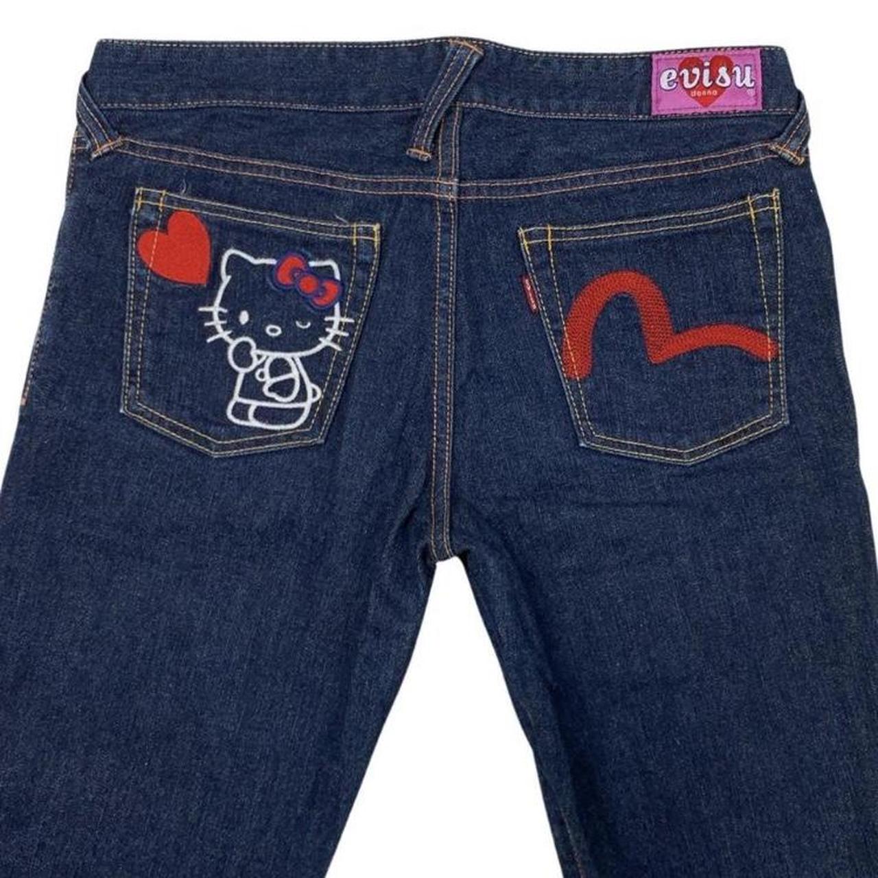 Authentic OG evisu x hello kitty japanese denim... Depop