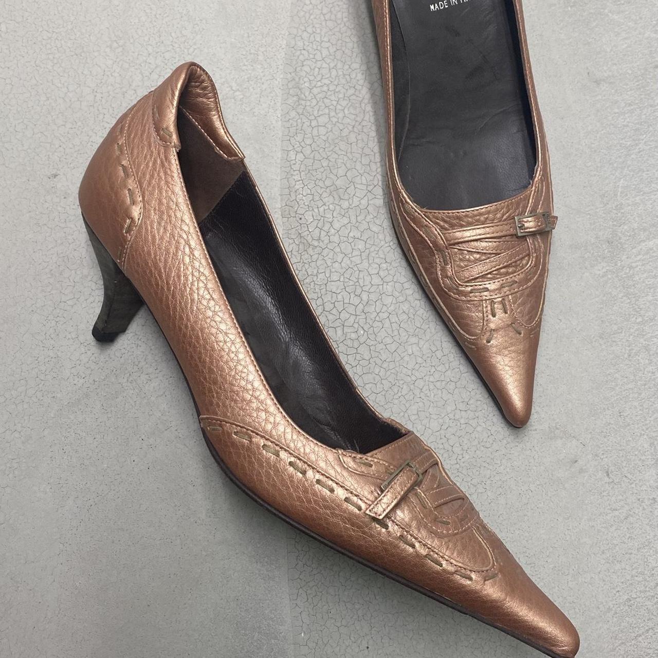 Vintage mid 2000s Fendi kitten heel rose gold