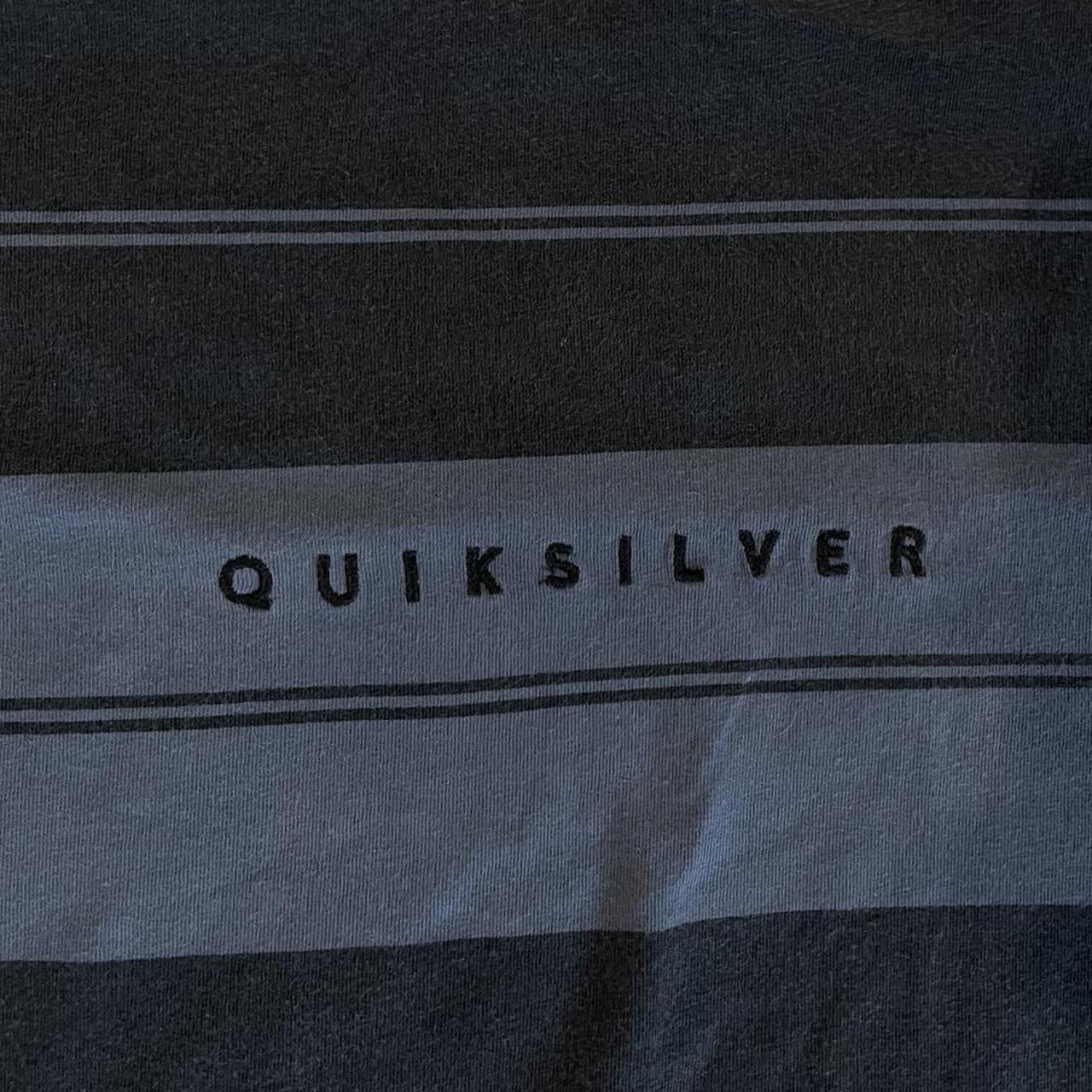 Quiksilver Men's Grey and Blue T-shirt