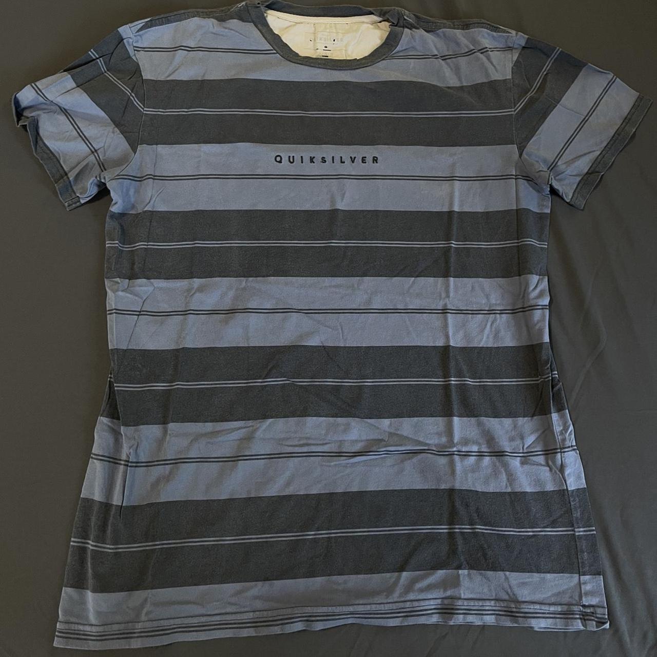 Quiksilver Men's Grey and Blue T-shirt (2)