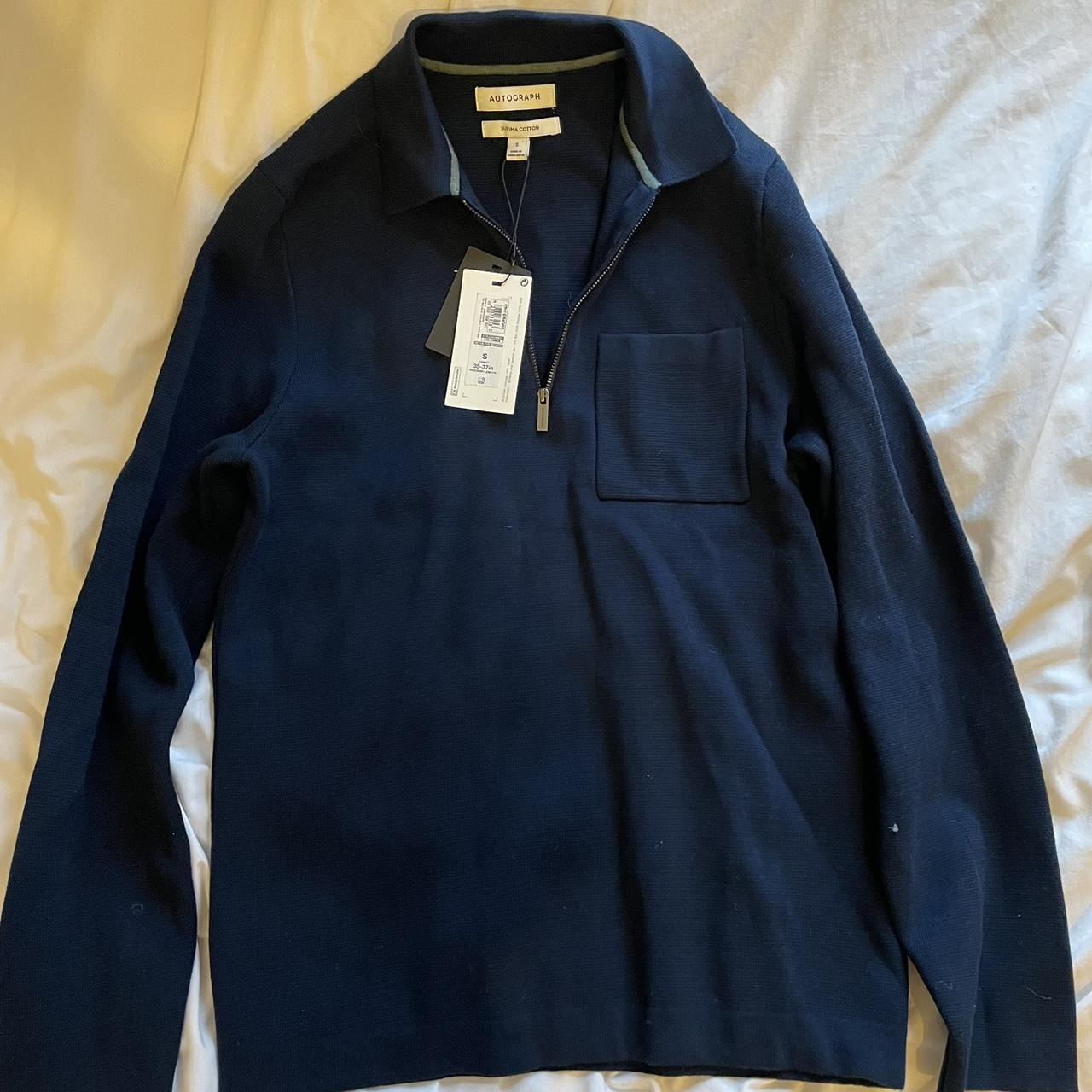 Marks & Spencer Men's Navy Sweatshirt | Depop