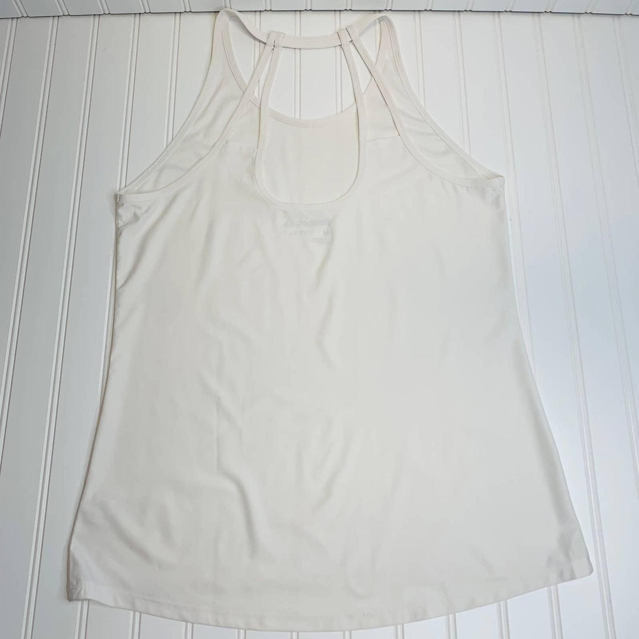 Reebok White Strappy Halter Tank Top Stretchy Sz... - Depop