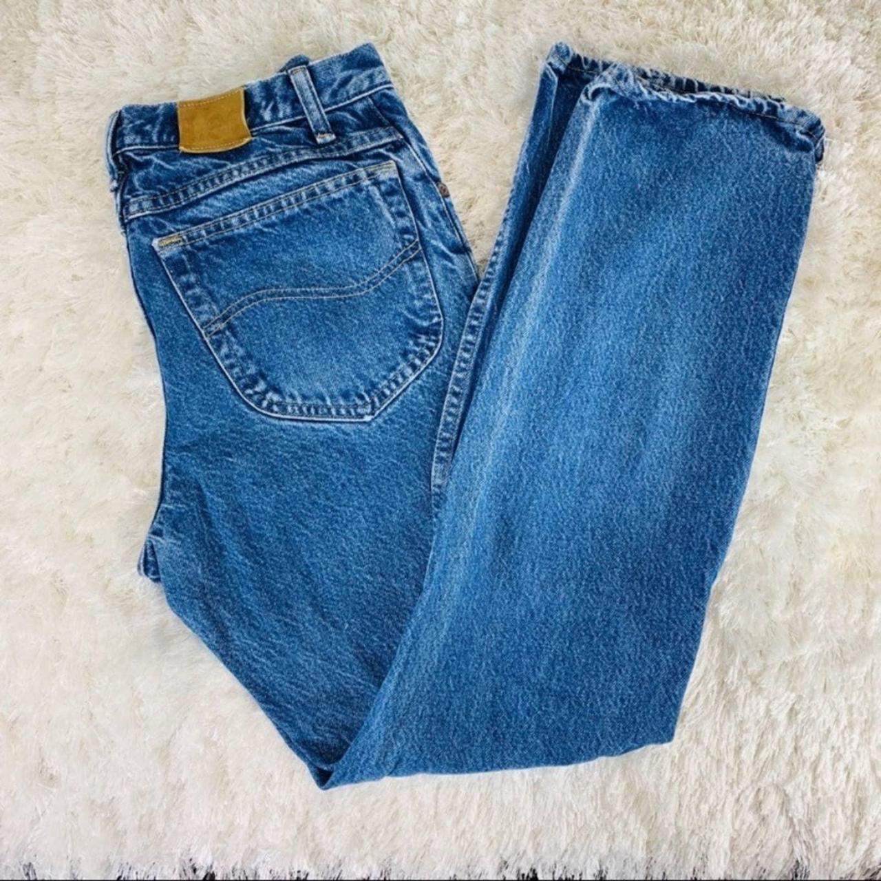 Vintage Lee Leather Patch Riveted Dad Jeans 32