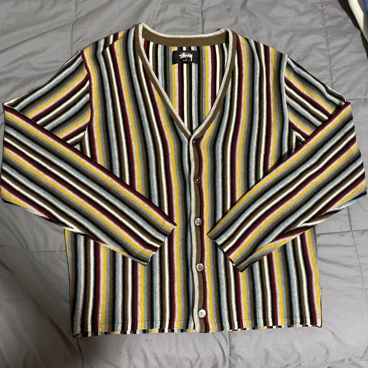 Stussy #Stripe Pattern #Cardigan Size... - Depop