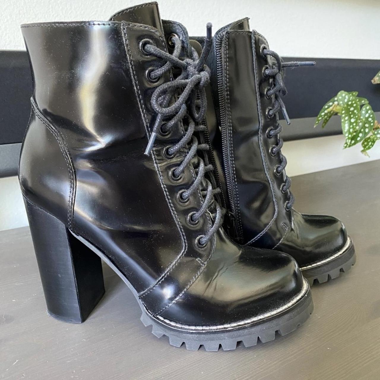 Jeffrey Campbell legion leather booties. 4 heels. Depop