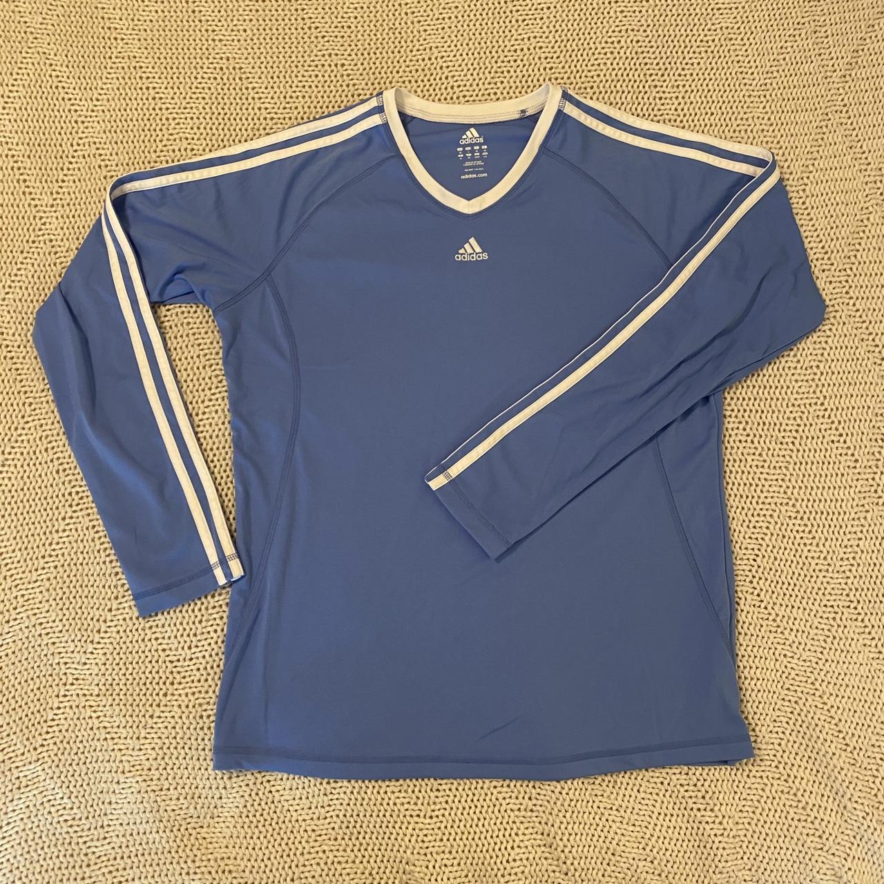 Large Adidas climate control long sleeve blue shirt Depop