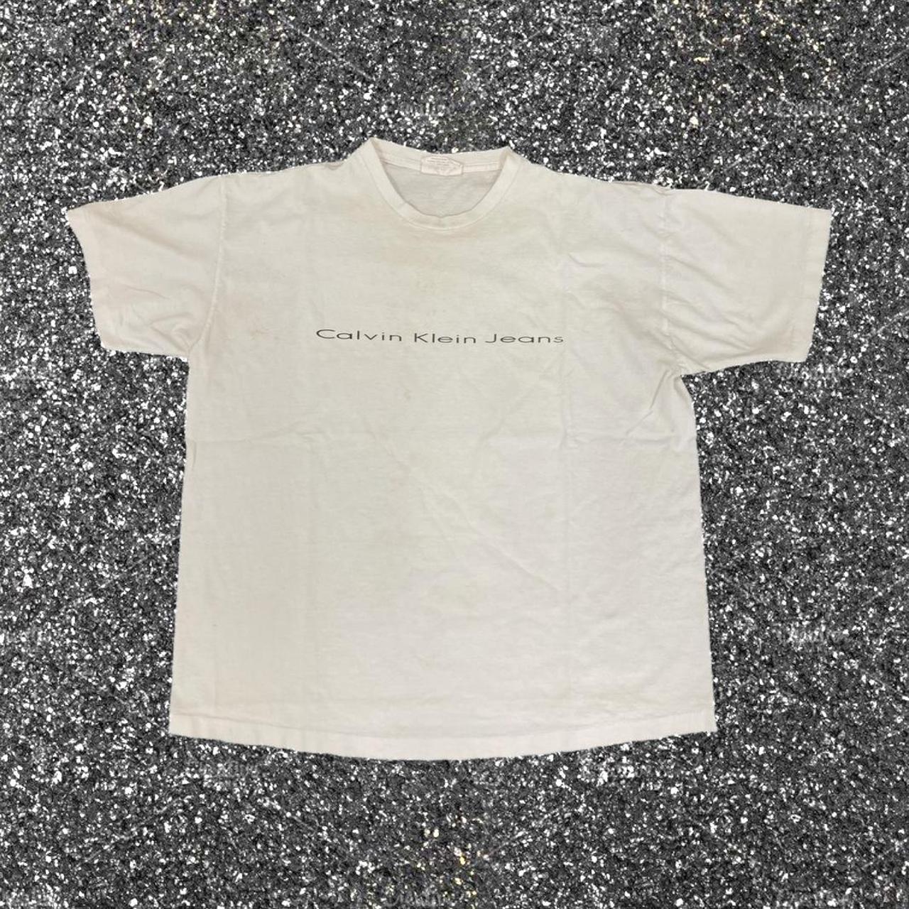 Calvin Klein Jeans Men's White T-shirt | Depop