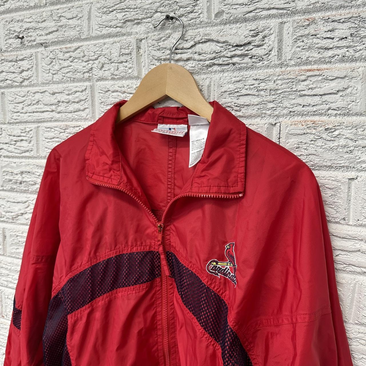 90s St. Louis Cardinals Reversible windbreaker Size - Depop