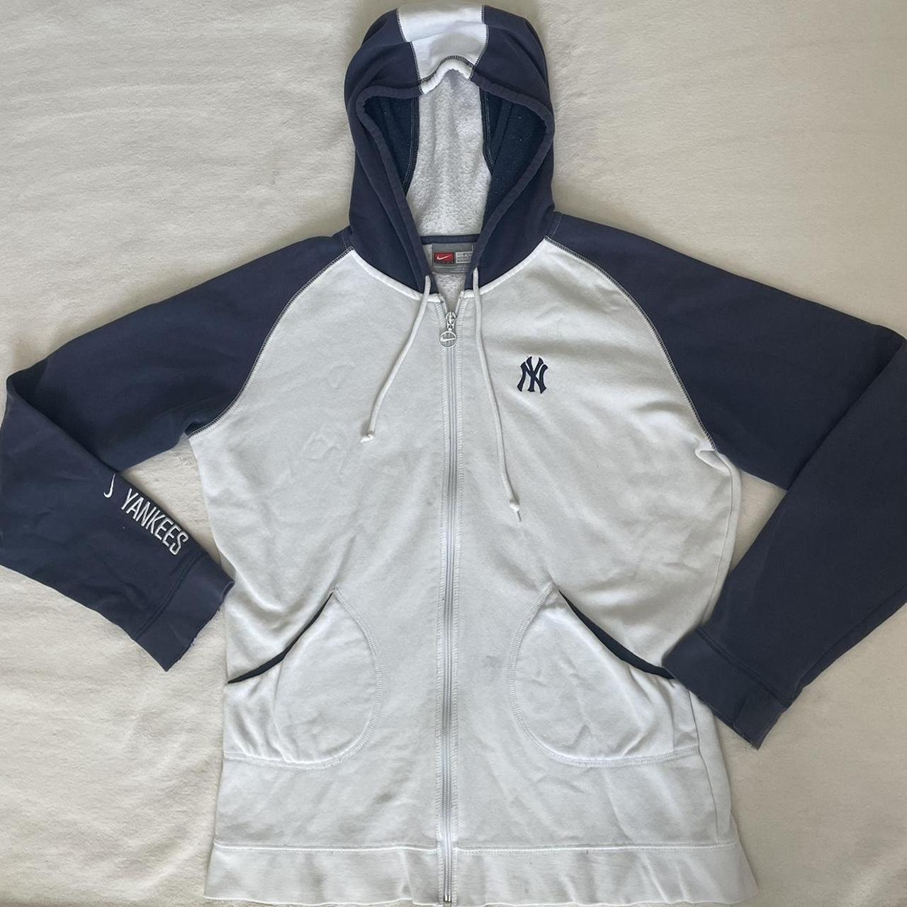 NIKE- Yankees Two Toned Zip-up, Large and in good - Depop