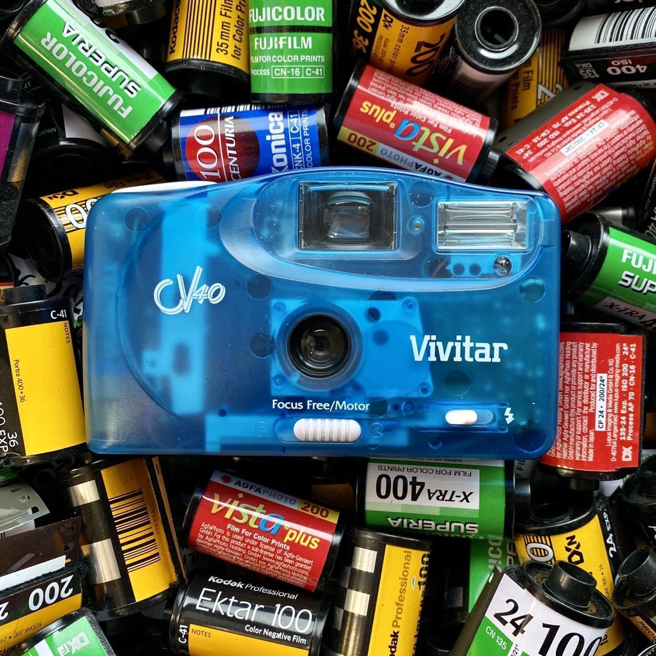 Vivitar 35mm Film Camera A quirky blue... Depop
