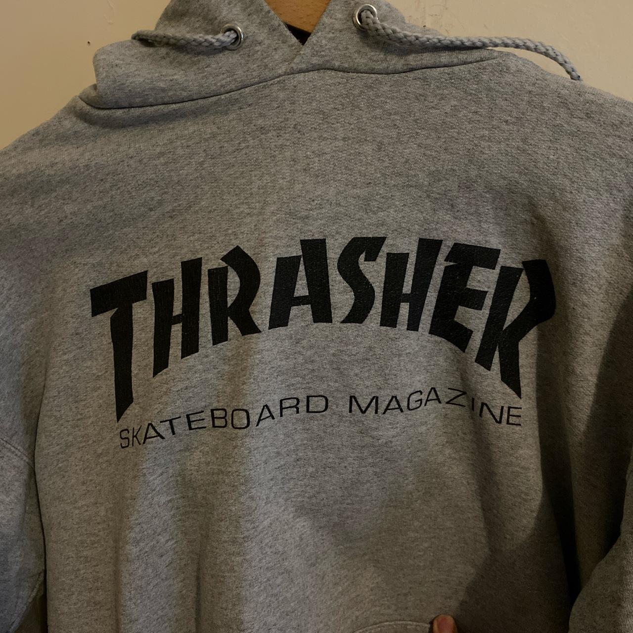 Thrasher Hoodie Grey Authentic Thrasher Skateboard... - Depop