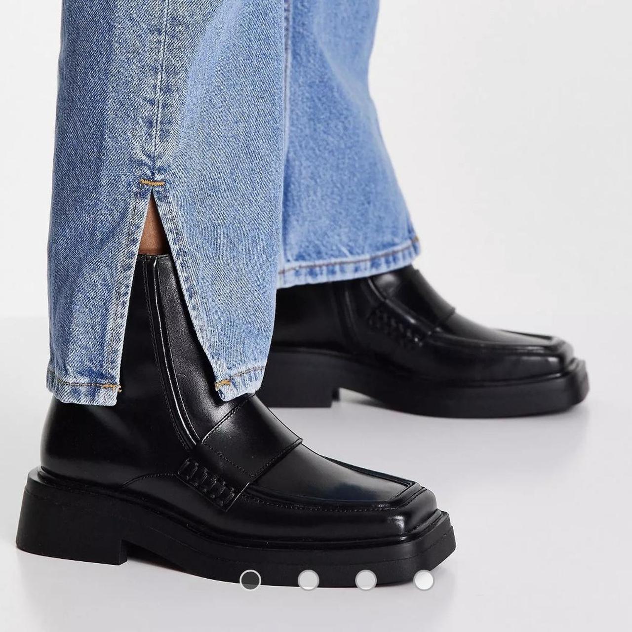 Vagabond Eyra square toe loafer boots in black... - Depop