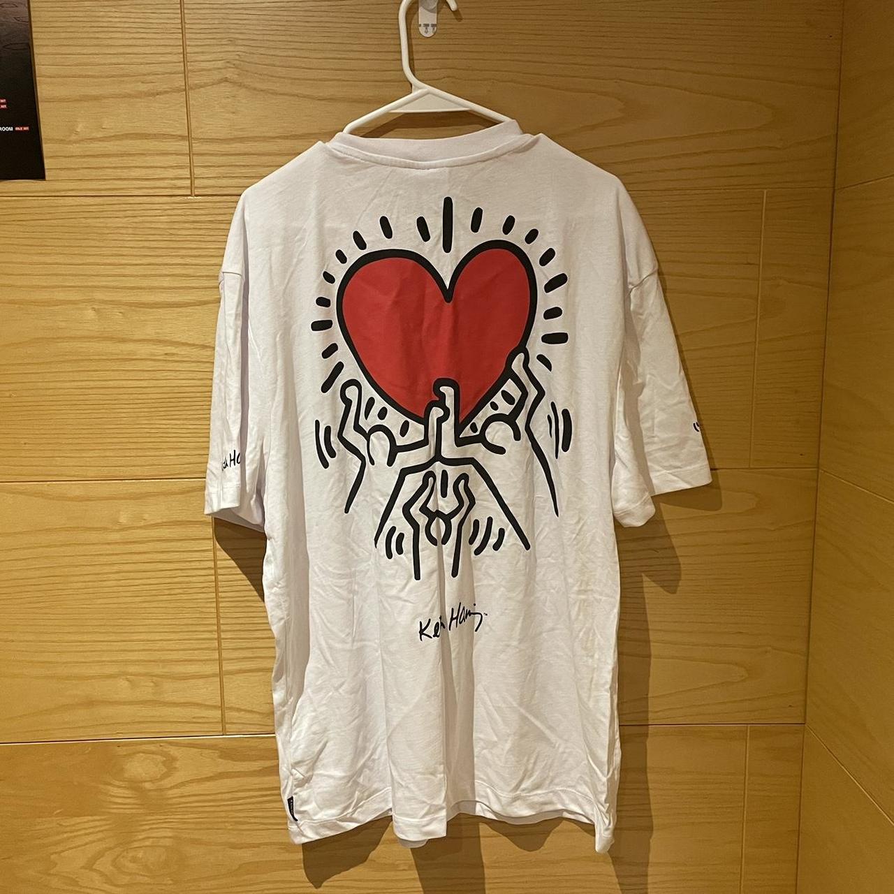 Keith Haring Primark white T-shirt with embroidery... - Depop