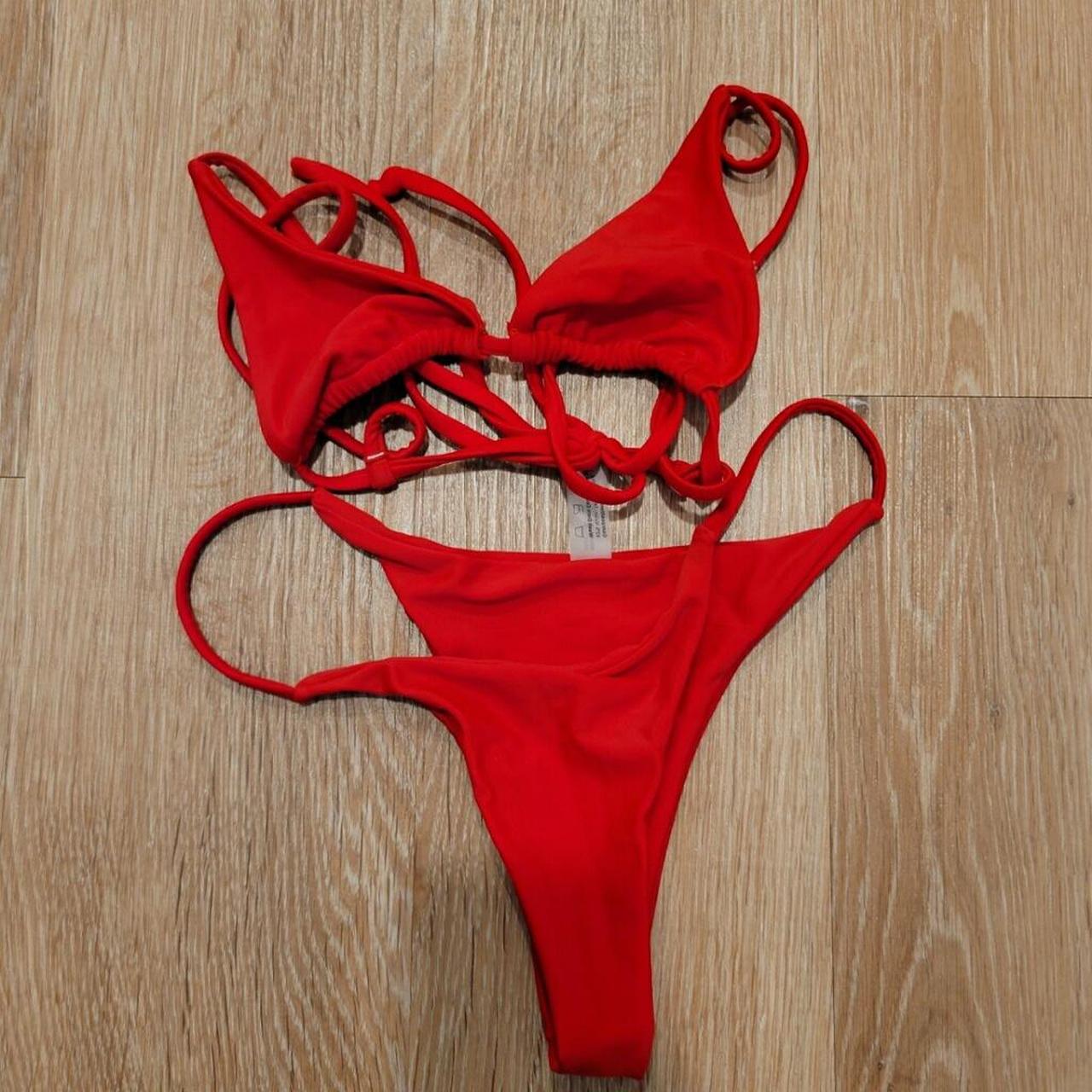 ZAFUL Women's Red Bikinis-and-tankini-sets | Depop