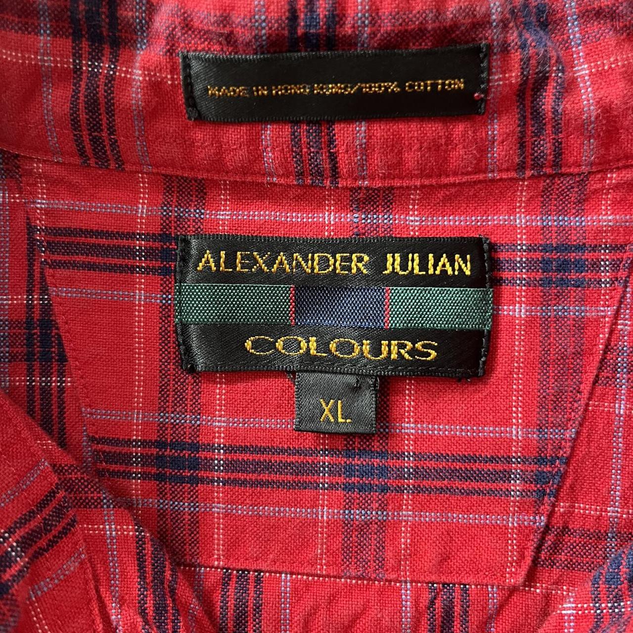 Vintage 90s Alexander Julian red plaid button down... - Depop
