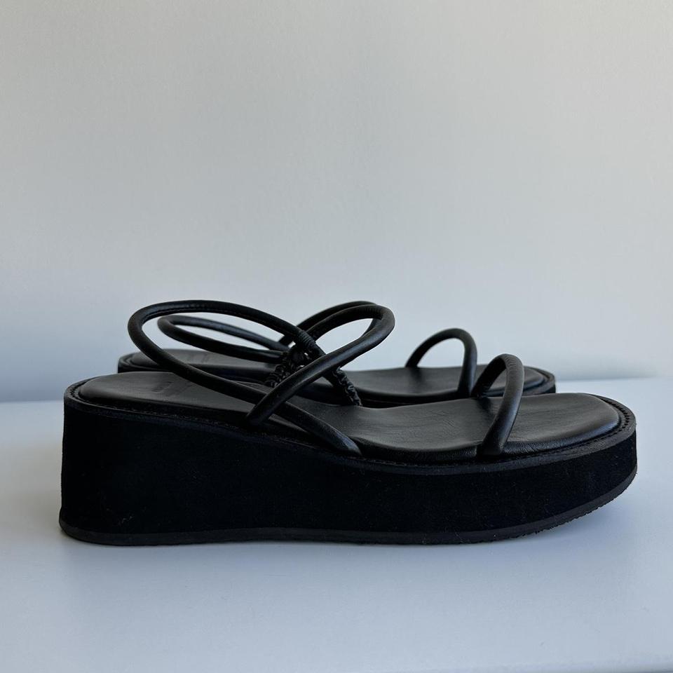 AMOMENTO Black String Sandals | Size 37 Buffed... - Depop